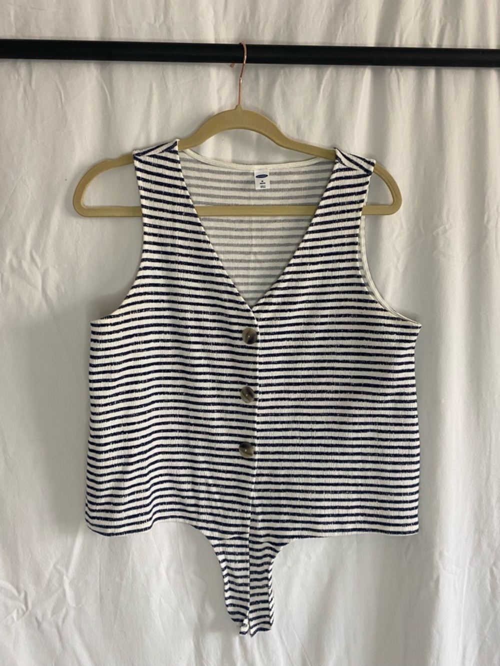 Old Navy Navy & White Striped Sleeveless Top